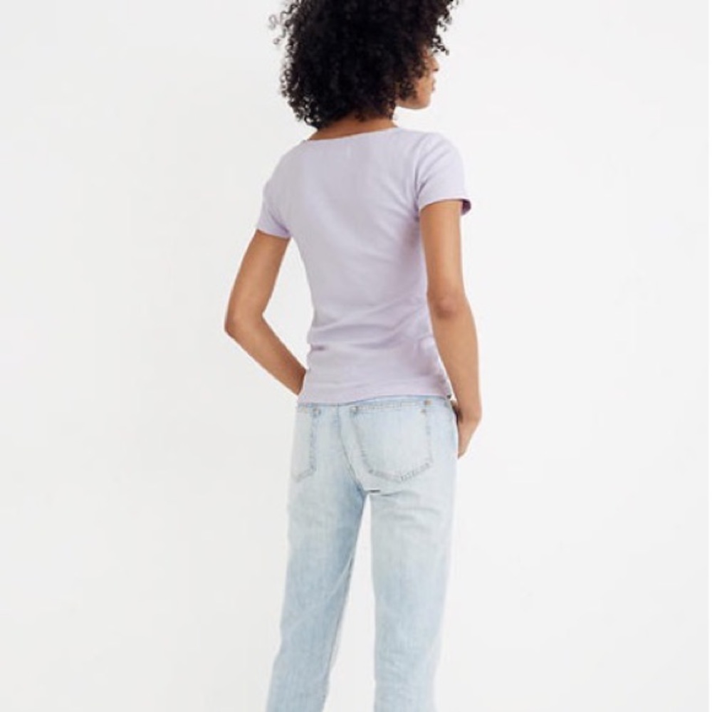 MOVING SALE | Madewell NWT Women’s Scoopneck Baby T-Shirt Sundrenched Lilac, XL - Picture 5 of 8